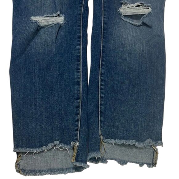 Isabel Maternity Skinny Jeans Distressed Raw Hem Stretch Denim Size 14 - Picture 10 of 11